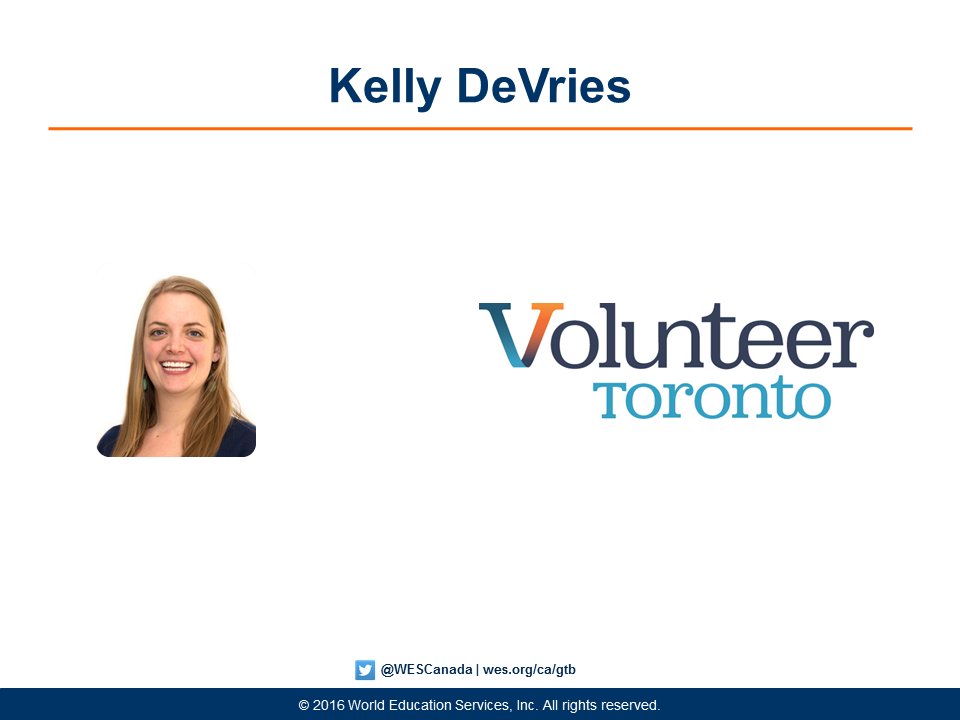 WESCanada's tweet photo. Thank you Graham @CareerEdgeOrg! Now it's on to Kelly from @VolunteerTO talking about #volunteering. #CdnExperience https://t.co/8imG7ZcCt5