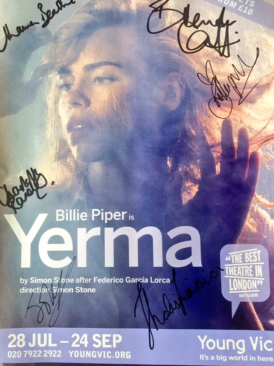 We're giving away a signed #Yerma poster ahead of first preview tonight. Follow and RT to win!
