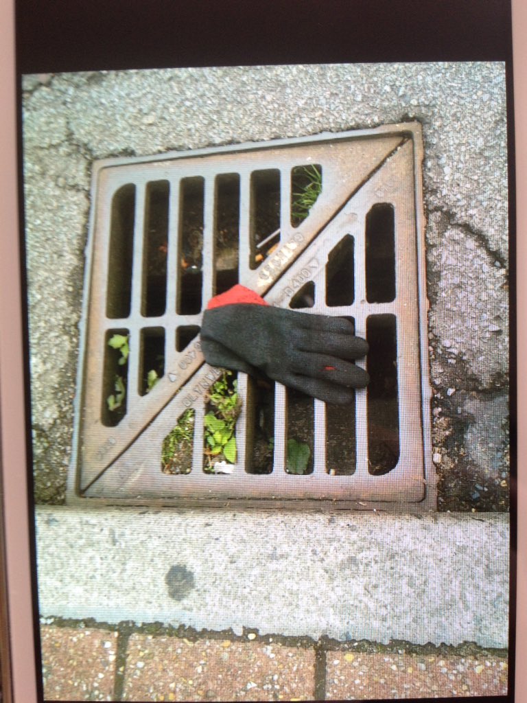 keirleyfry's tweet photo. @GloveDrop maybe the owner dropped their keys down the drain and then dropped glove mid rescue?? #drain drop https://t.co/Z66k5SCAhM