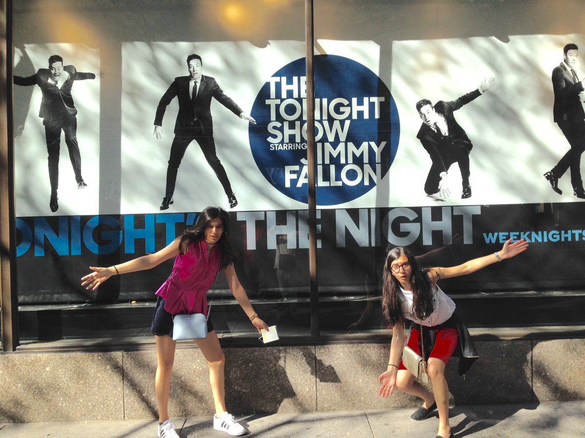 NishNaik3's tweet photo. So excited for @FallonTonight starring @jimmyfallon #TonightShow 

Love,
Your Texan gals https://t.co/F5Wj2OPsgi
