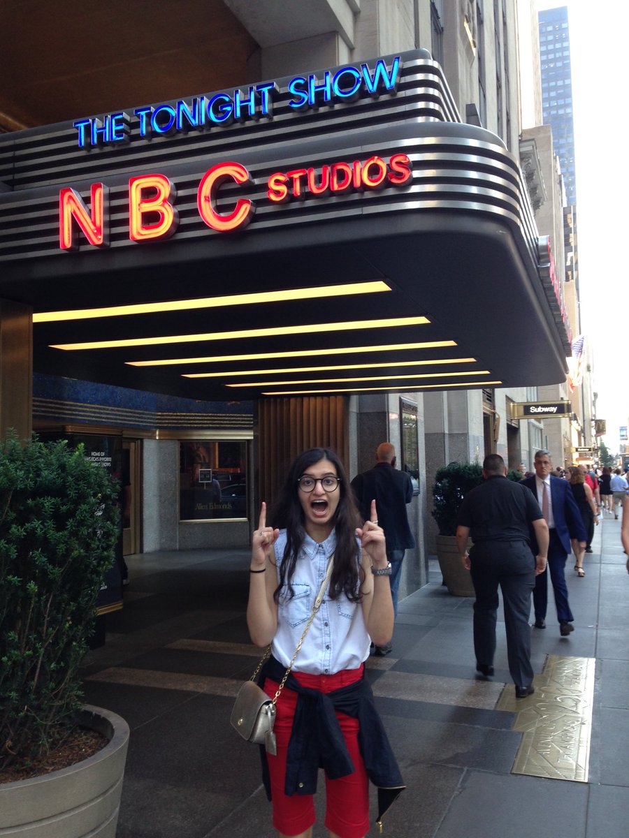 NishNaik3's tweet photo. So excited for @FallonTonight starring @jimmyfallon #TonightShow 

Love,
Your Texan gals https://t.co/F5Wj2OPsgi