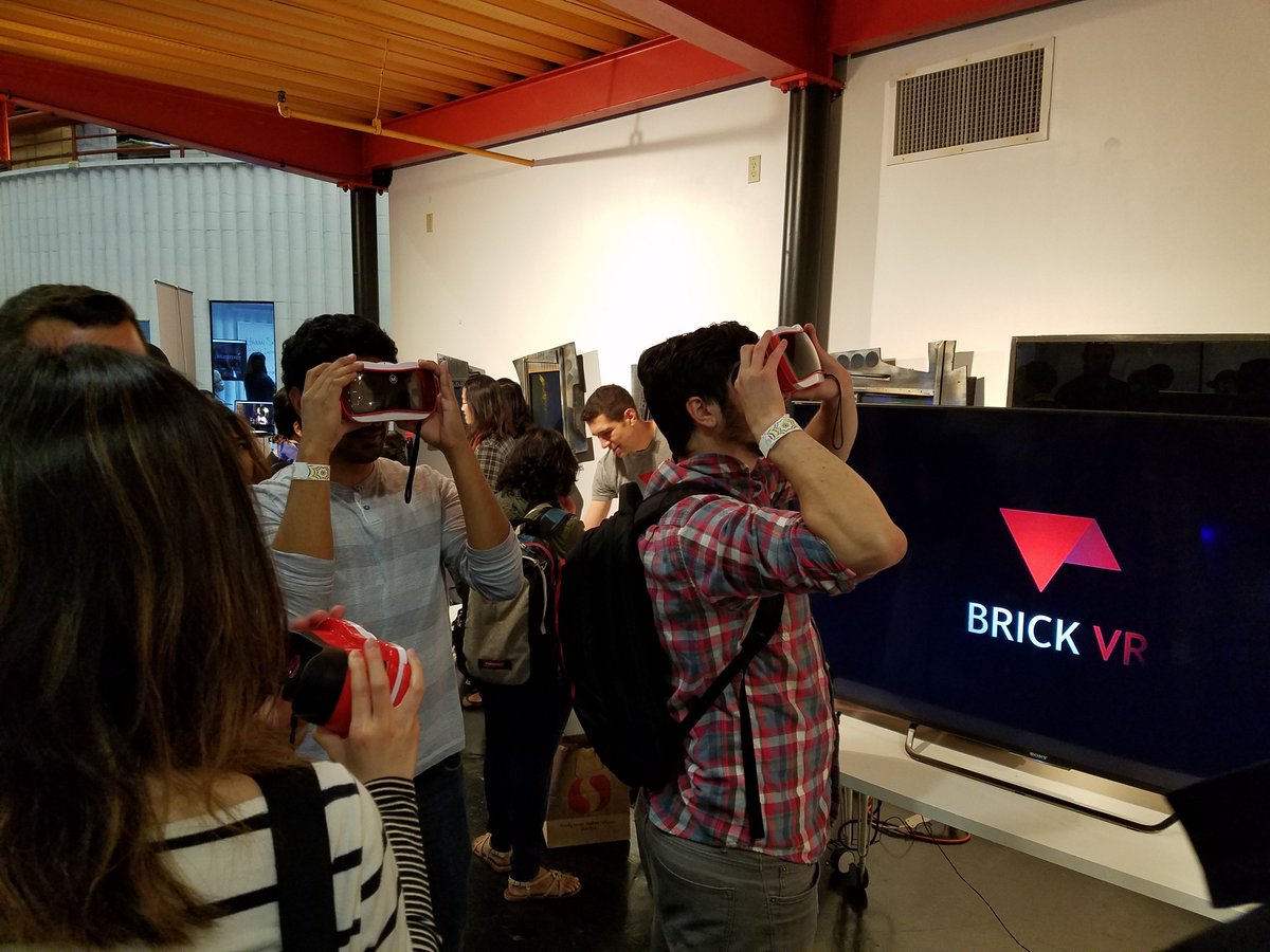 SteveBuerkle's tweet photo. #BrickVR visitors #SF #VR fest. Powerful to have a full stack of code and creative devs across all #VR platforms. https://t.co/CPFKdvuubI