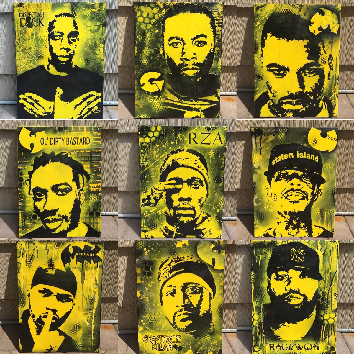rephpaint's tweet photo. Click the link to watch all 9 members get painted! #wutang https://t.co/TP8kVhkTTO
