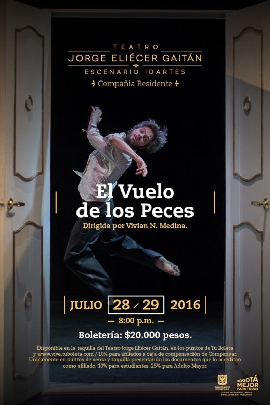 Hoy y mañana es noche de teatro en el <a href="/TeatroJEG/">Teatro Jorge Eliécer Gaitán</a>. El Vuelo de los Peces de la compañía residente, @GDanzaIdartes
