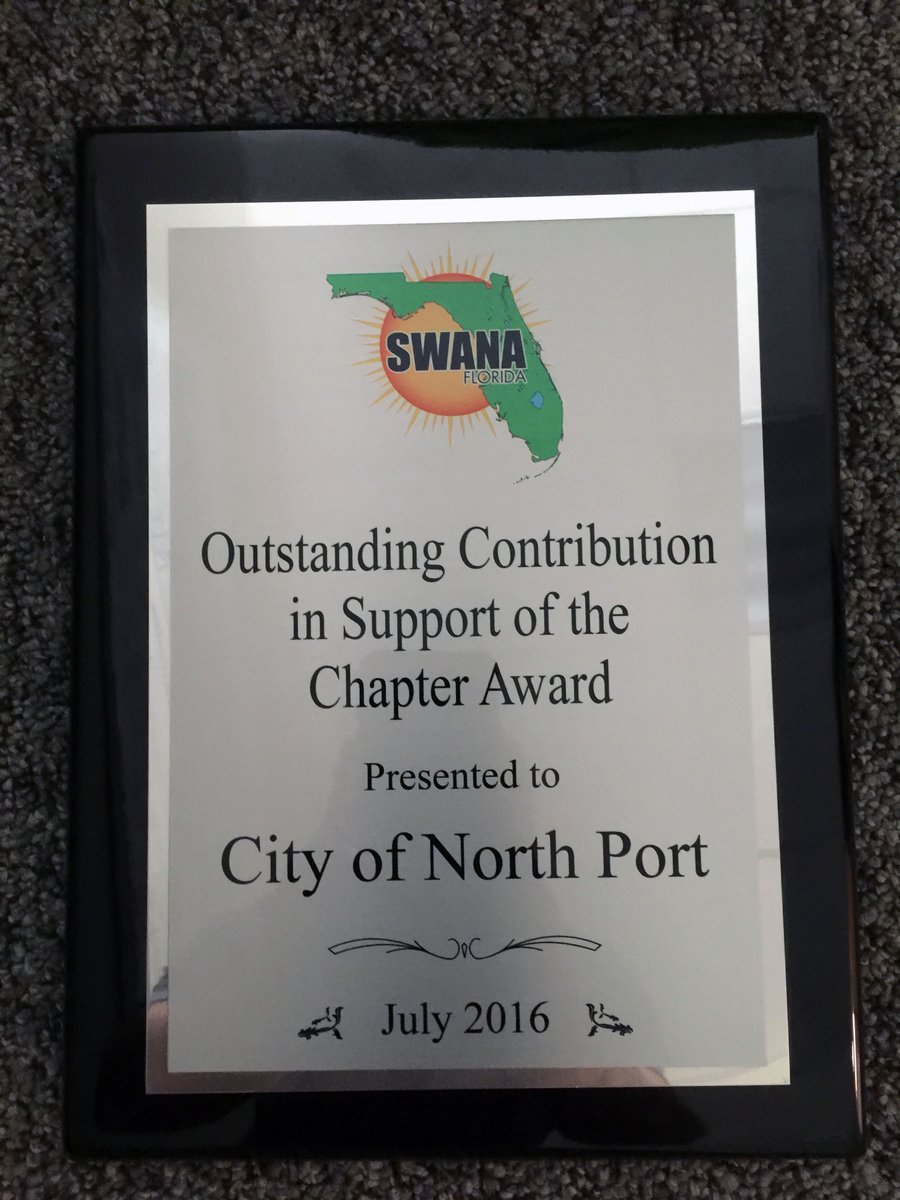 CityofNorthPort's tweet photo. Thanks @SWANA! It was an honor to host the 2016 State Road-E-O competition last year with @SRQCountyGov. #SWANAFL https://t.co/x0kvGyxS1v