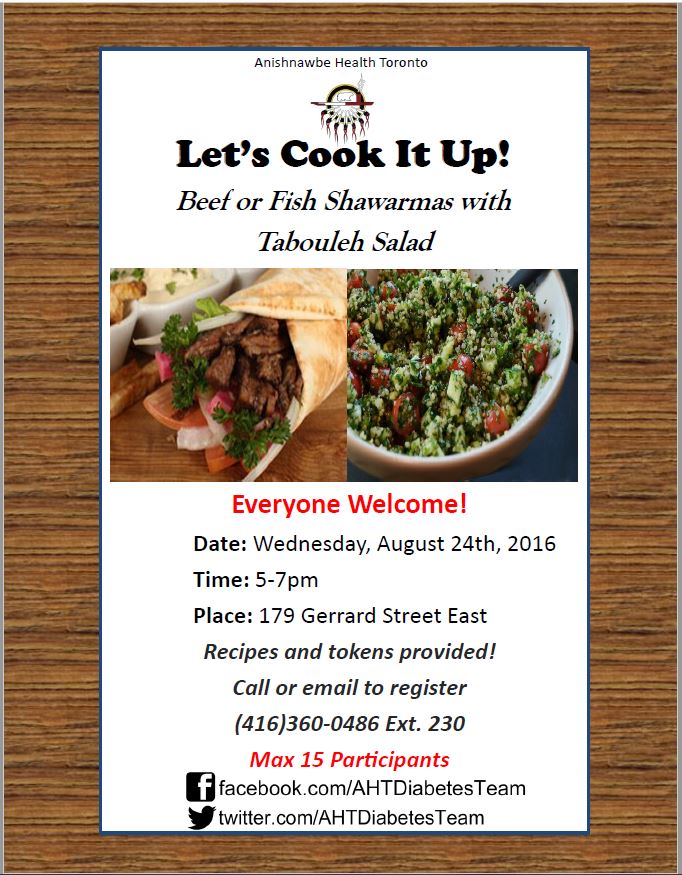 AHTDiabetesTeam's tweet photo. Let's Cook It Up! 
Beef or Fish Shawarmas with Tabouleh Salad  
#aboriginal @anishnawbe https://t.co/bBKNXMlxxO