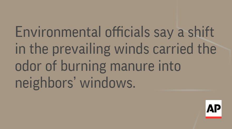 AP_Oddities's tweet photo. How hot is it in upstate NY? Horse manure bursts into flames, sparking complaints. https://t.co/Ob8K3p6GCN #odd https://t.co/59f55qtewe