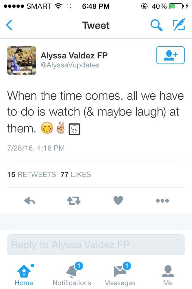 BitchPinay's tweet image. So ang gusto mo pala ikaw lang ang manggamit ng name ni alyssa valdez ganon ba, keiren/avu? #StopLookandListen ✋👀👂😏
