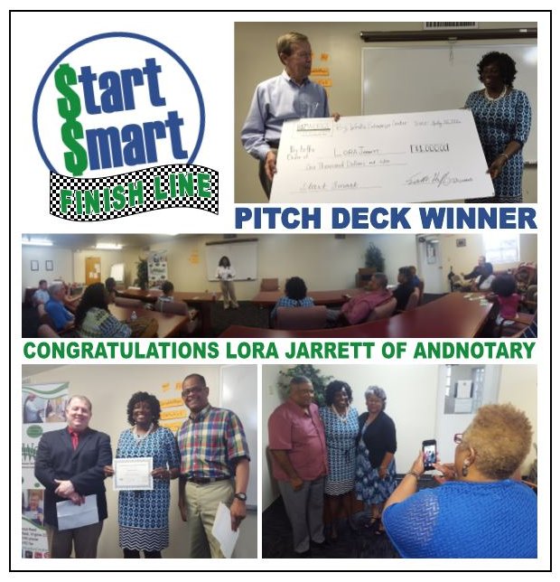 BizWorksCenter's tweet photo. CONGRATULATIONS, LORA JARRETT! Start Smart program Pitch Deck winner!! @andnotary #andnotary #BWstartsmart #BWmogul https://t.co/2iGvwT1hS6