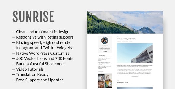 OneCaroline's tweet image. Sunrise – Responsive WordPress Theme (Blog / Magazine) hugohosting.com/wp-themes/sunr…