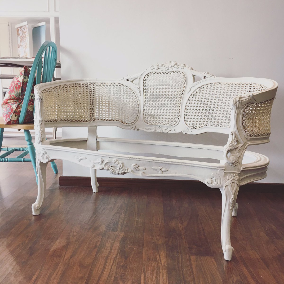 Painting up a storm with #Anniesloan #chalkpaint 😊 #bahrain #interiordesign