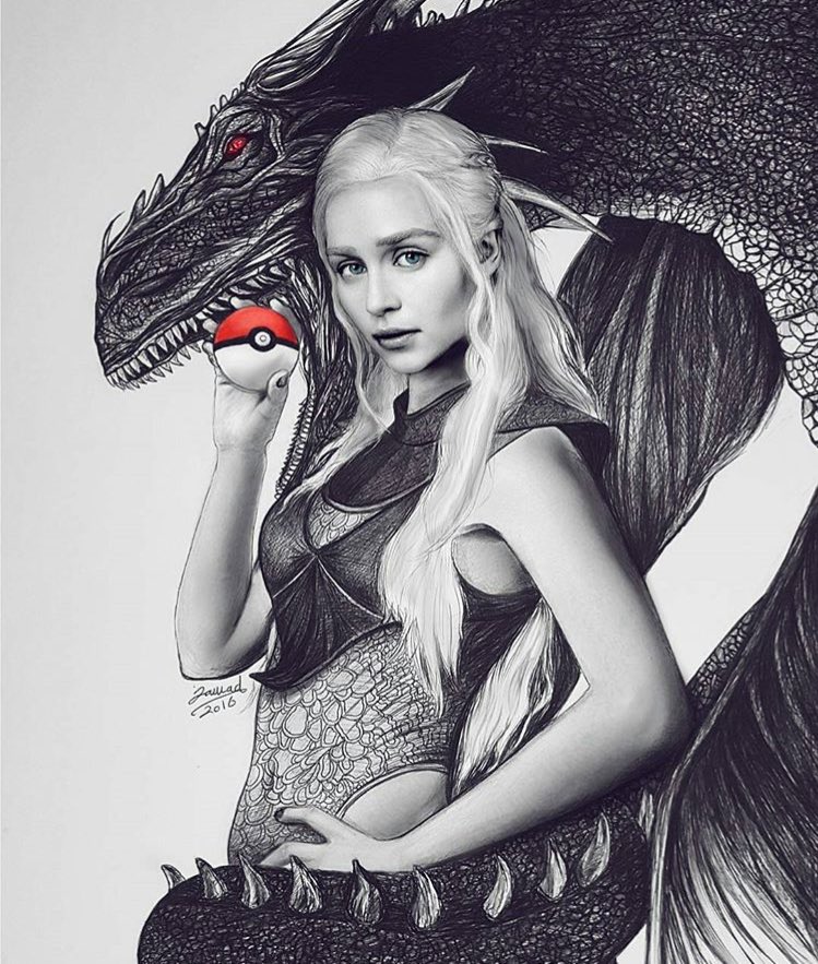 Daenerys's tweet photo. My Drogon > Your Pokemon https://t.co/xH2WxVGWvg