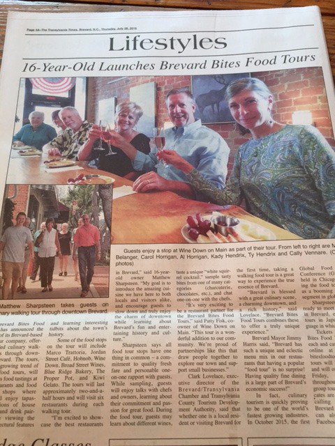 ilovebrevard's tweet photo. Check out this fun culinary walking tour of historic Brevard's wine &amp; food scene! https://t.co/xbJzYUyT4e #wnc #avl https://t.co/e4c3WCWzxV