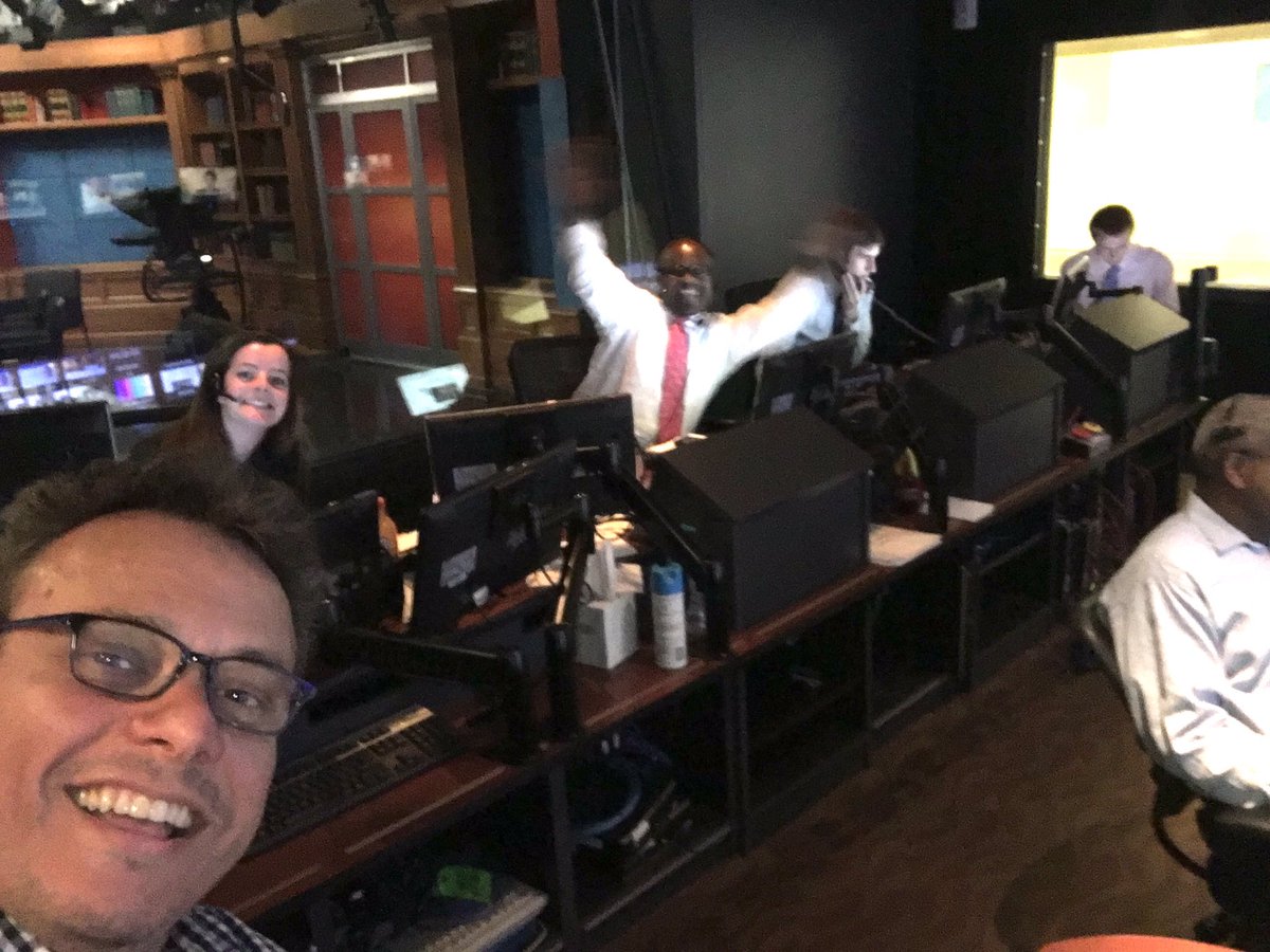 cspanfred's tweet photo. Control Room hard work and some fun @cspanwj #DNCinPHL https://t.co/OlVqtCYCaH