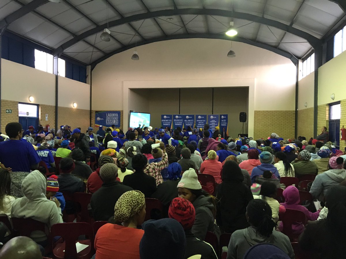 brettherron's tweet photo. Another packed hall for #DeLilleforMayor in Nyanga @PatriciaDeLille @Our_DA #KeepMakingProgress https://t.co/5pOrzhuE1K