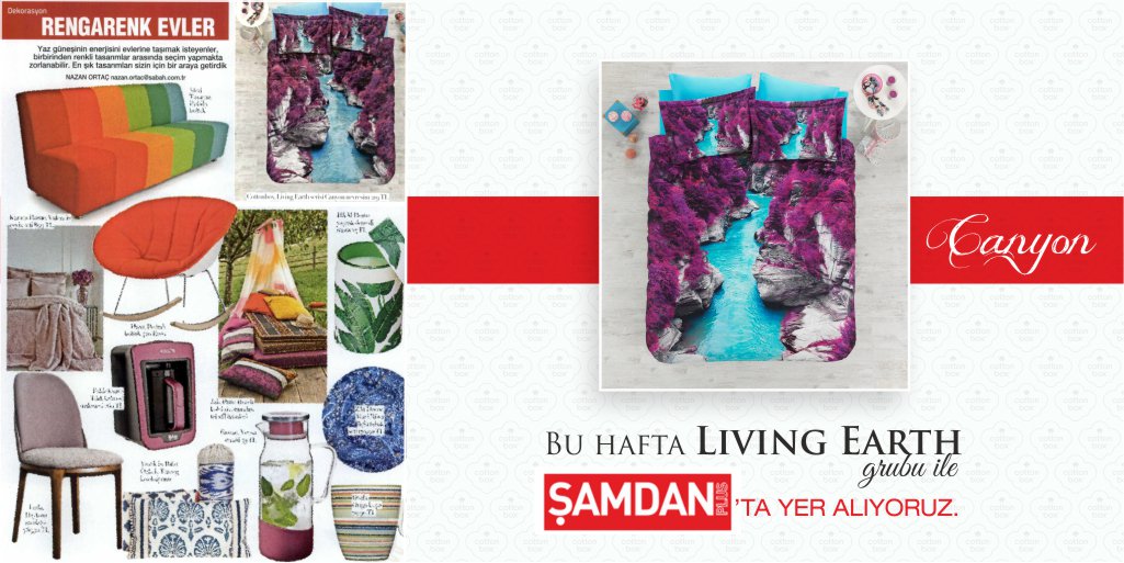 Living Earth dijital saten nevresim takimlarimiz ile Samdan Plus'tayiz.. #cottonbox #basindacottonbox #samdanplus