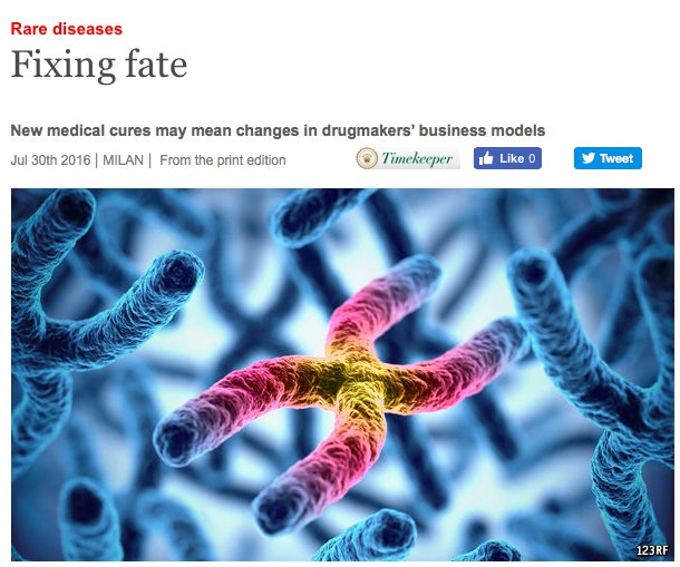 EricTopol's tweet image. Gene therapy for rare diseases: new challenges 
econ.st/2aeAPc7 @TheEconomist 
nature.com/news/promising…