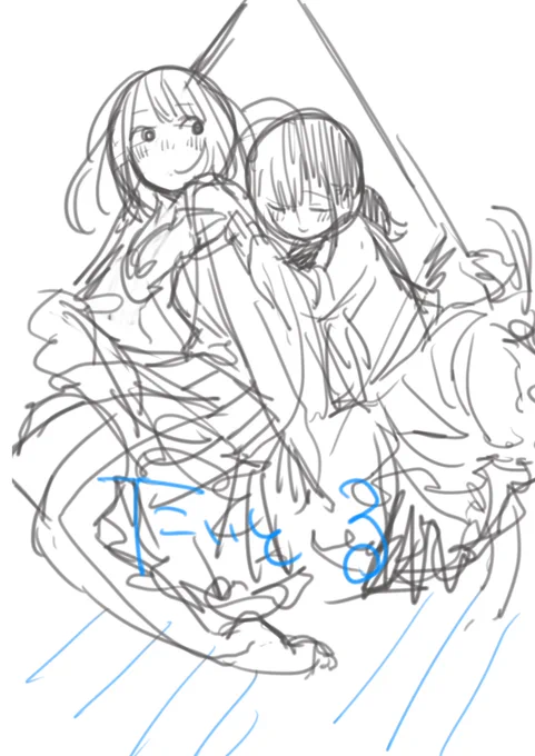 10月のコミティアに出すよていの百合本の表紙を考えてみる…どれがいいかな… 