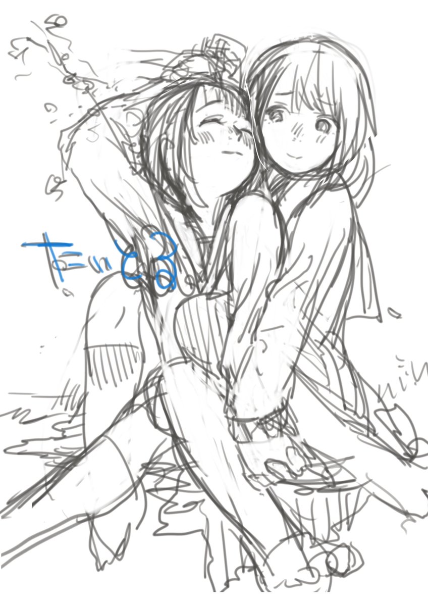 10月のコミティアに出すよていの百合本の表紙を考えてみる…どれがいいかな… 