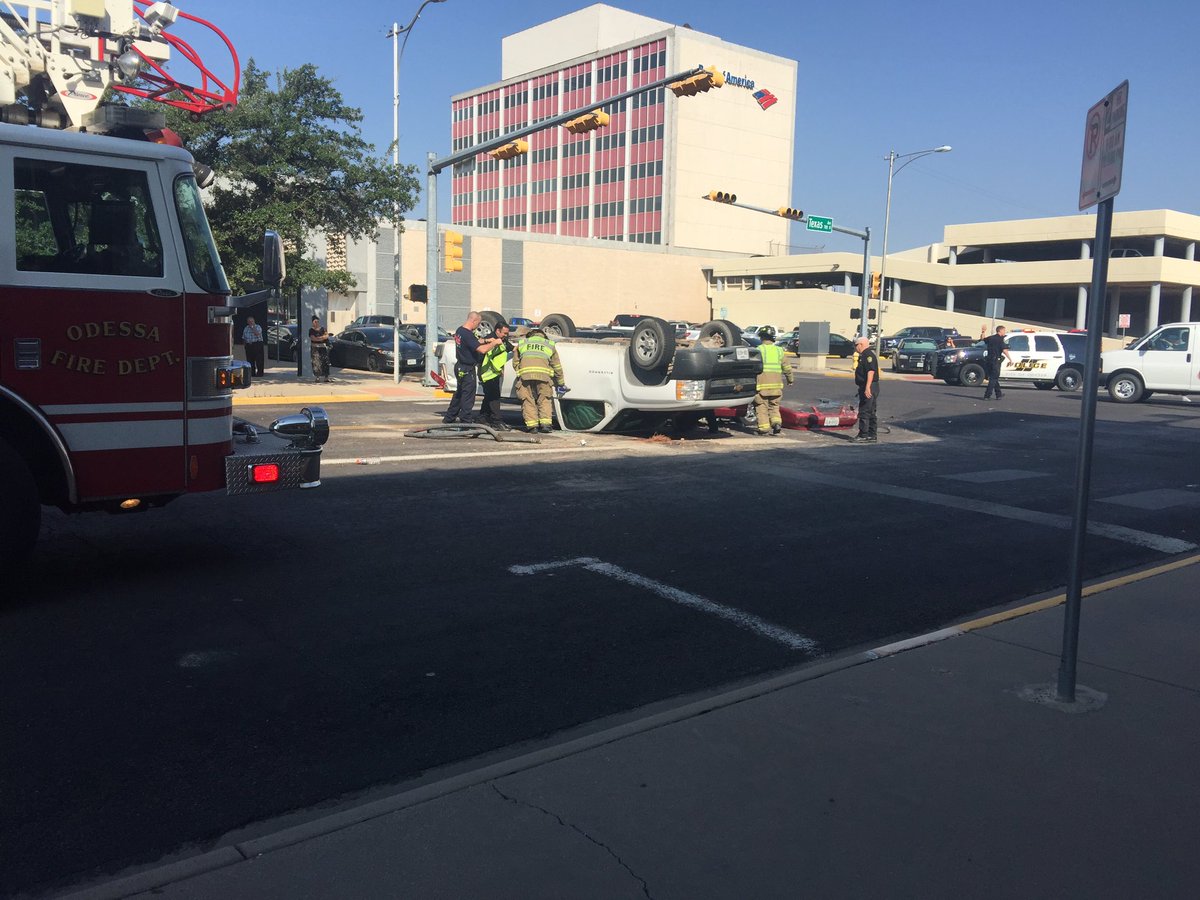 Odessa Fire/Rescue crews respond to rollover on North Texas Avenue and East Seventh Street.