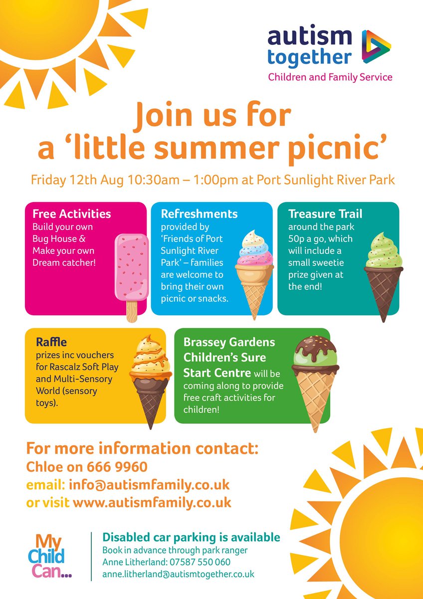 autism_together's tweet photo. Our Children and Families service are holding a Little Summer Picnic @PSRiverPark  on August 12th. Everyone welcome https://t.co/3r7TAkI7lM