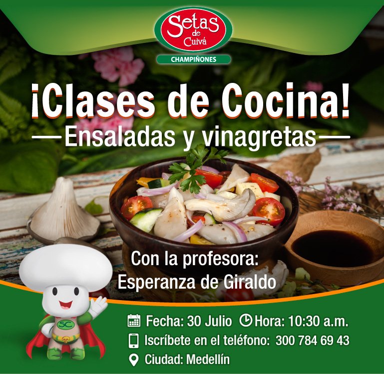SetasdeCuiva's tweet image. Buenos días comunidad del #champiñón, los invitamos a que se #inscriban en las #clases de cocina. ¡Cupo limitado!