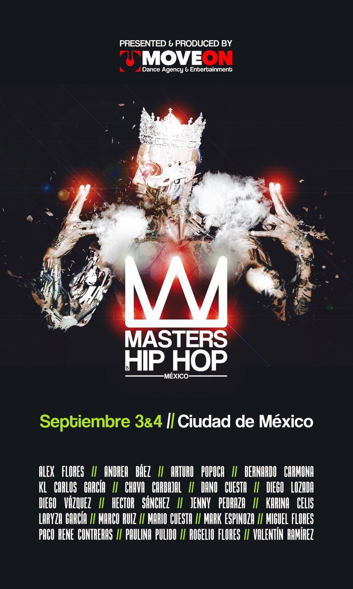 MoveonAgency's tweet photo. MASTERS OF HIP HOP sept 3&amp;4 - Ciudad de México #MastersHH

Pide tu formato de inscripción a registro@moveondance.com https://t.co/J5hXuM6169