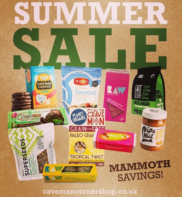 CavemanCorner's tweet photo. MAMMOTH SALE crazy prices on amazing products! https://t.co/LhLWbT9QV2 #cleaneating #glutenfree #paleouk #primaluk https://t.co/agQoB4yaif