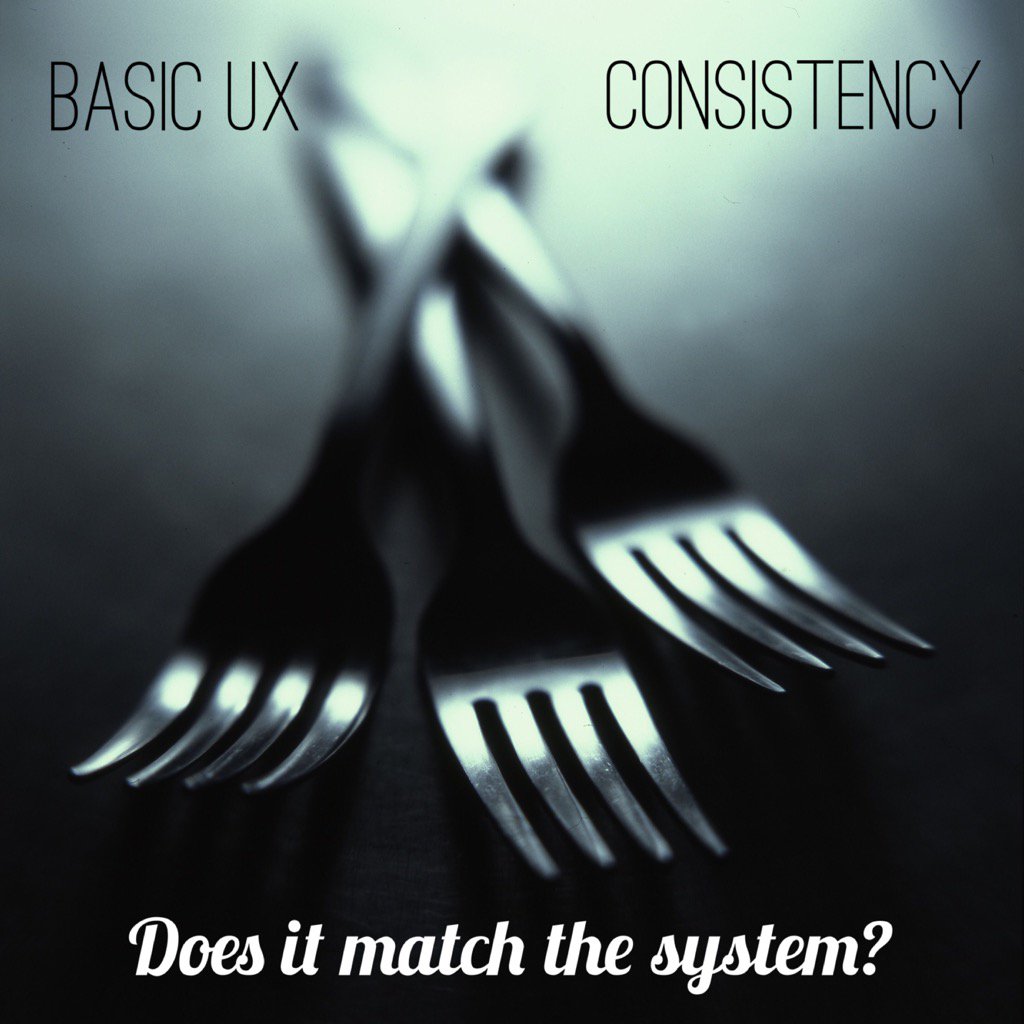 BASICUX's tweet photo. BASIC UX - Consistency. Does it match the system? #basicux #uxdesign https://t.co/6tKnKwkzVn