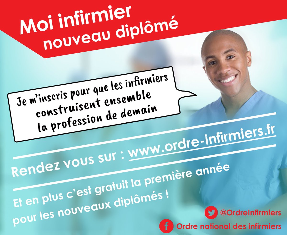 OrdreInfirmiers's tweet photo. #Infirmiers nouveaux diplômés, rejoignez l'Ordre National des Infirmiers.
C'est par ici : https://t.co/dAIiI2JUg8 https://t.co/LgnSCbHomu
