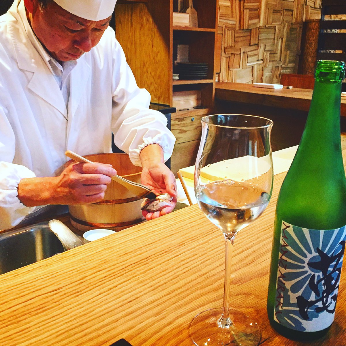sakesukiusa's tweet photo. Ichimura San @brushstrokeNYC and Manzairaku together puts a smile on my face. https://t.co/5P33xuILD0