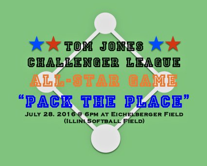 TomJonesLeague's tweet photo. It's GAME DAY! Come out for the ALL-STAR GAME, cheer on the kids, and join in the FUN! #Illini #TJCL https://t.co/H5mkzdfsN7