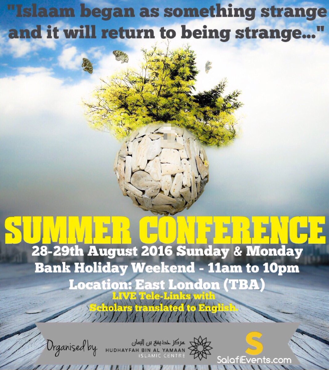 SalafiEvent's tweet image. More info coming soon inshaa&apos;Allah. Pencil this event in your diary #SummerConference2016 @SalafiEvent @MHBAYUK