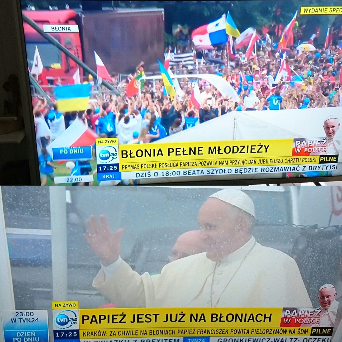 aaaadec's tweet photo. Tyle radości i tyle Miłości, że nawet przechodzi przez szkło :) @Pontifex_pl  #pontifex #ŚDM #chcialabymtambyc #love https://t.co/rdMyM0MDcL