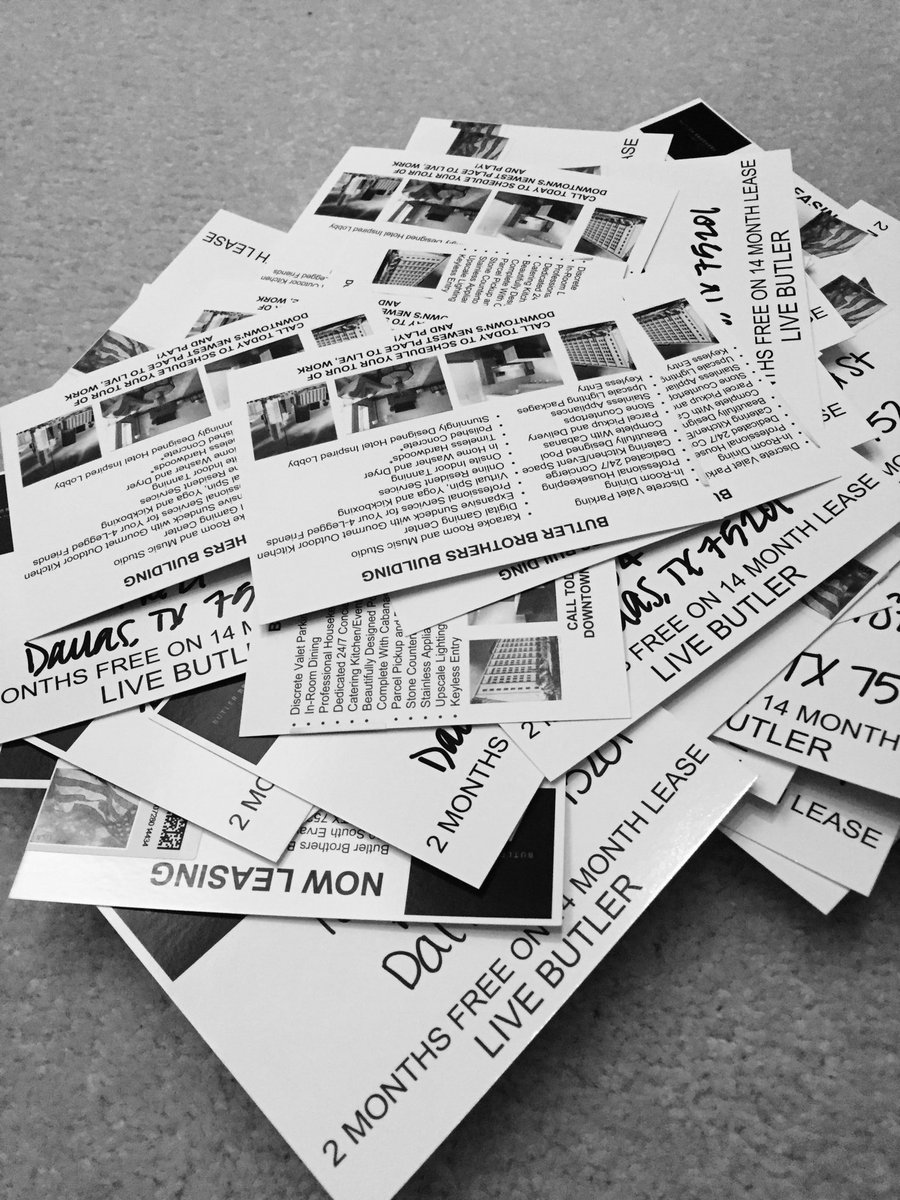 ButlerBrosBldg's tweet photo. Postcard mailers are going out today #Dallas! Get ready for a sneak peek on why YOU should #LiveButler. https://t.co/NQjRAKlbIV