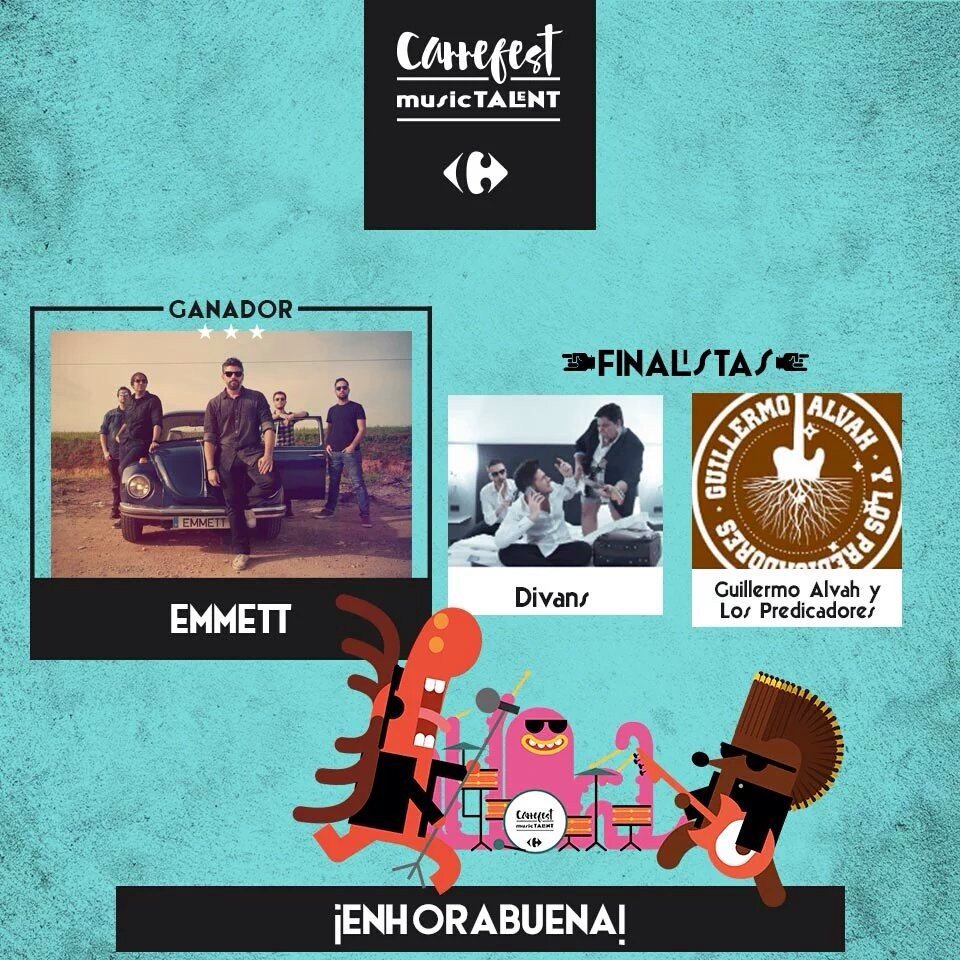 emmett_es's tweet photo. 💣Notición! 💣 Somos GANADORES de #CarrefestMusicTalent! Más de 600 bandas a nivel nacional, gracias! https://t.co/LnZs6xo66a
