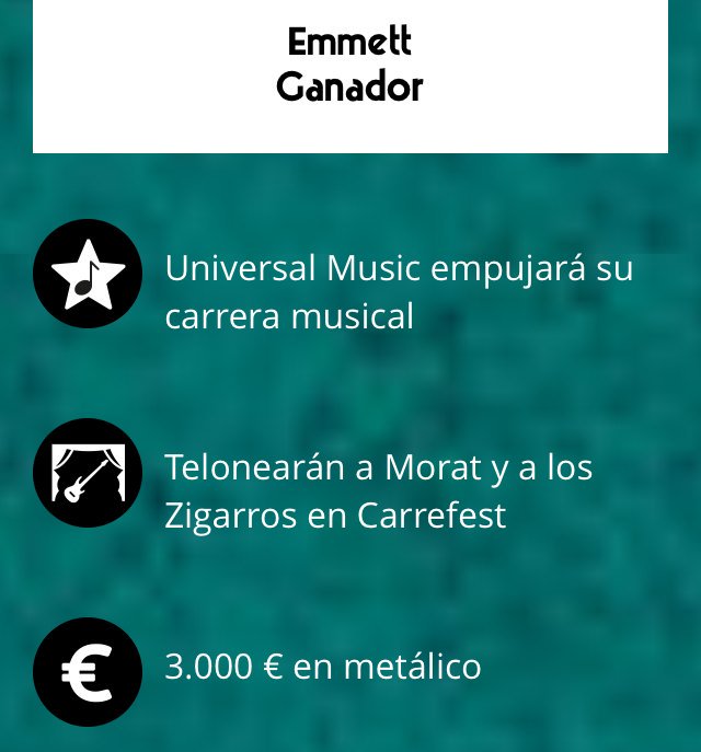emmett_es's tweet photo. 💣Notición! 💣 Somos GANADORES de #CarrefestMusicTalent! Más de 600 bandas a nivel nacional, gracias! https://t.co/LnZs6xo66a