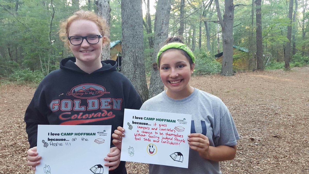 camp_hoffman's tweet photo. We asked campers why they love Camp Hoffman, check out their answers! #gsoutdoors #gssne https://t.co/yPUWdoDxRs