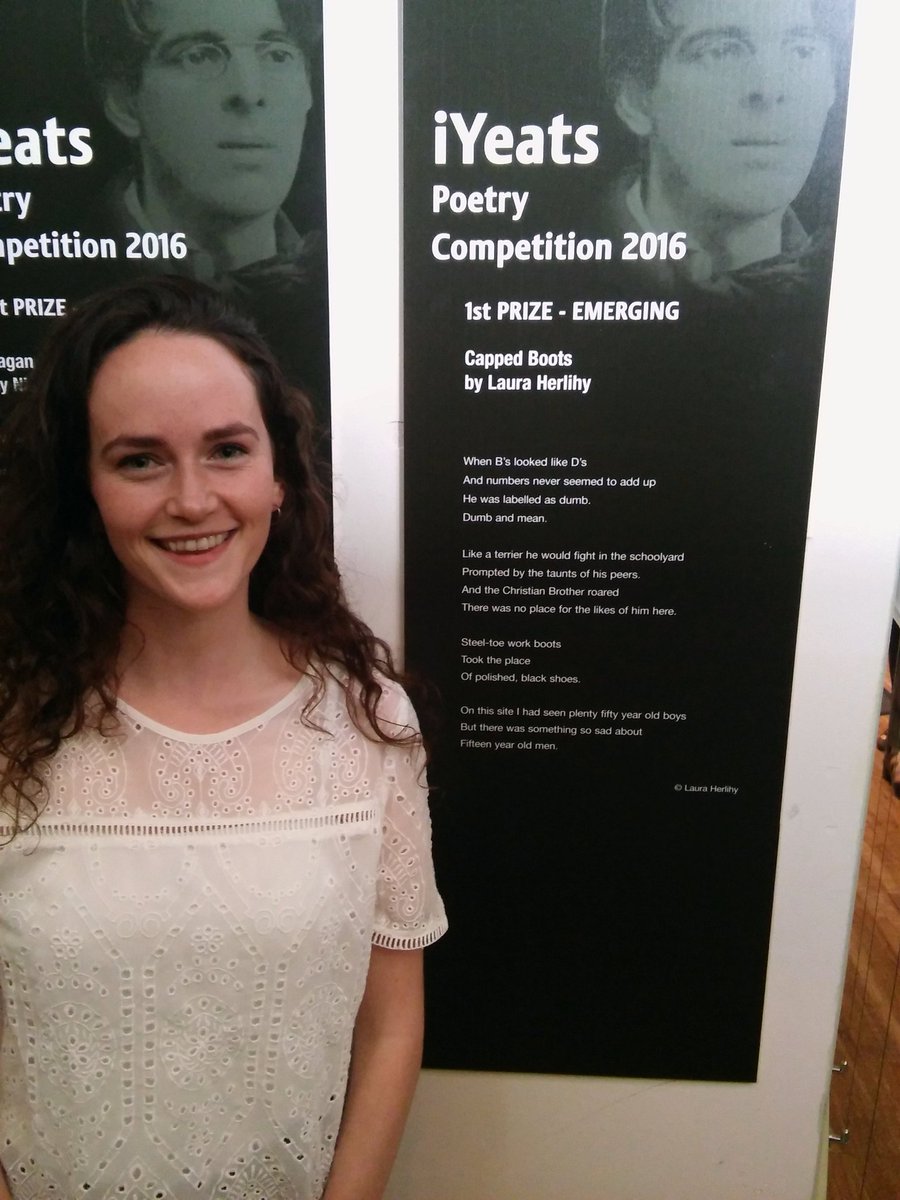 Lagan_Press's tweet photo. Laura Herlihy, winner of the @HawksWellSligo iYeats Poetry Comp, Emerging Category, announced at @YeatsSchool https://t.co/lf6KV9GJcX