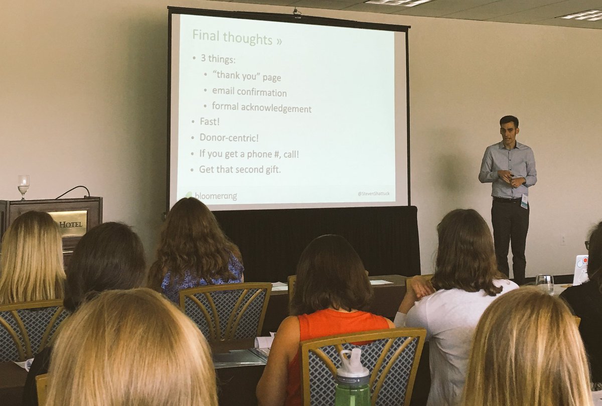 nicoleconline's tweet photo. Useful tips shared by @StevenShattuck - "The Art & Science of Retaining Digital Donors" #fundraising #VFRI https://t.co/pRNhxoWJmk