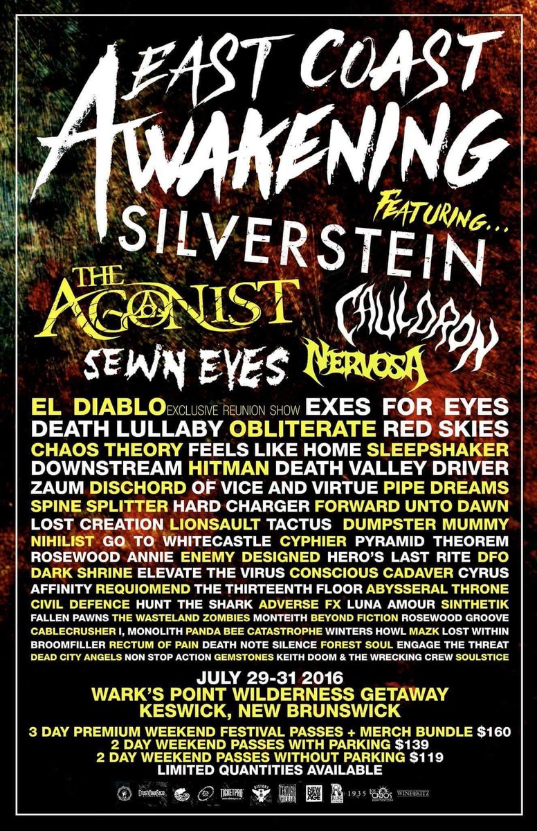 RedSkiesMTL's tweet photo. #eastcoastawakening starts tomorrow. #newbrunswick,come hang out! We play the rage stage at 3:30pm, July 31st! #ECA https://t.co/ypDJYifAI7