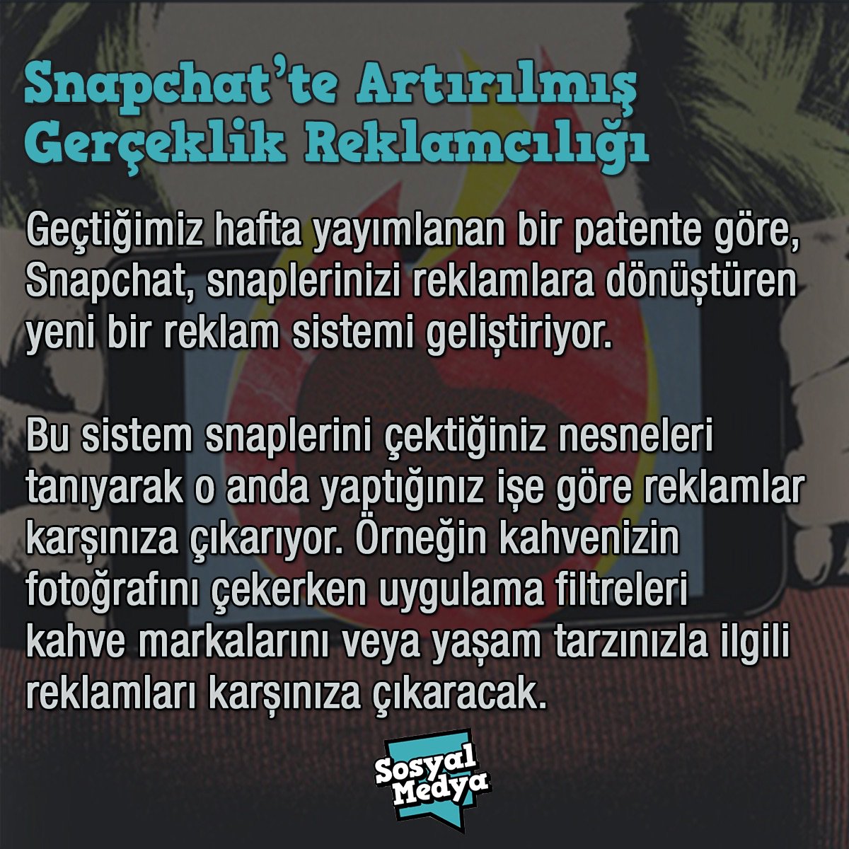 VeysiCe's tweet photo. Snapchat’te artırılmış gerçeklik reklamcılığı dönemi başlıyor. https://t.co/vx8aWBGHZu