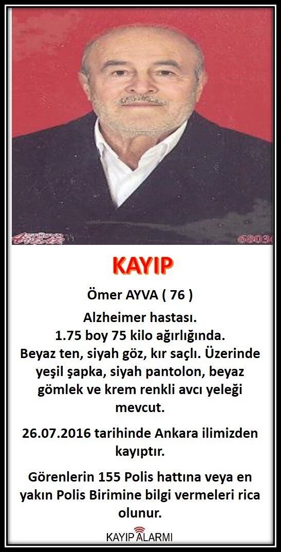 mediha_kamer's tweet photo. Alzheimer hastası 76 yaşındaki Ömer Ayva #Ankara ilimizden #kayıp Lütfen İnsanlık namına paylaşalırmıyız arkadaşlar🙏 https://t.co/qJCUM8eMjz