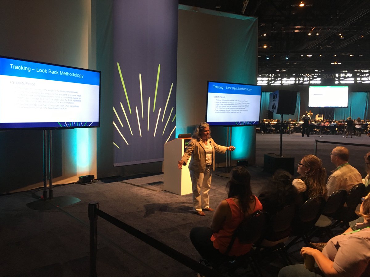 Anna Sylva giving insights in the ACA rules and tools Sage provides to help you #SageSummit