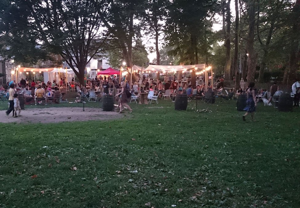ClarkParkFOCP's tweet photo. The beer garden in Clark Park. Come out tonight between 5-7, when a portion of sales will be donated to the FOCP. https://t.co/vYmWvEHYY5