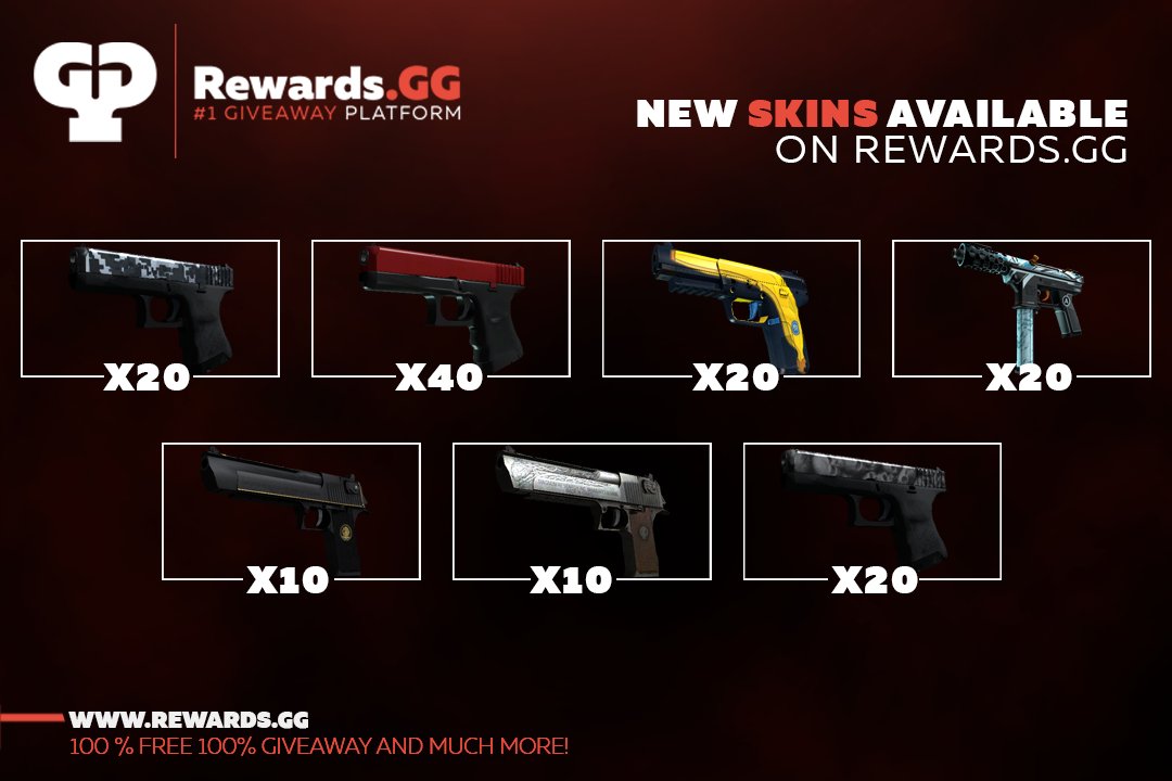 RewardsGG's tweet photo. We dropped some pistols in our marketplace! Be sure to go on https://t.co/2NI7udZbZz before we're out of stock! https://t.co/k6WcND7eLi