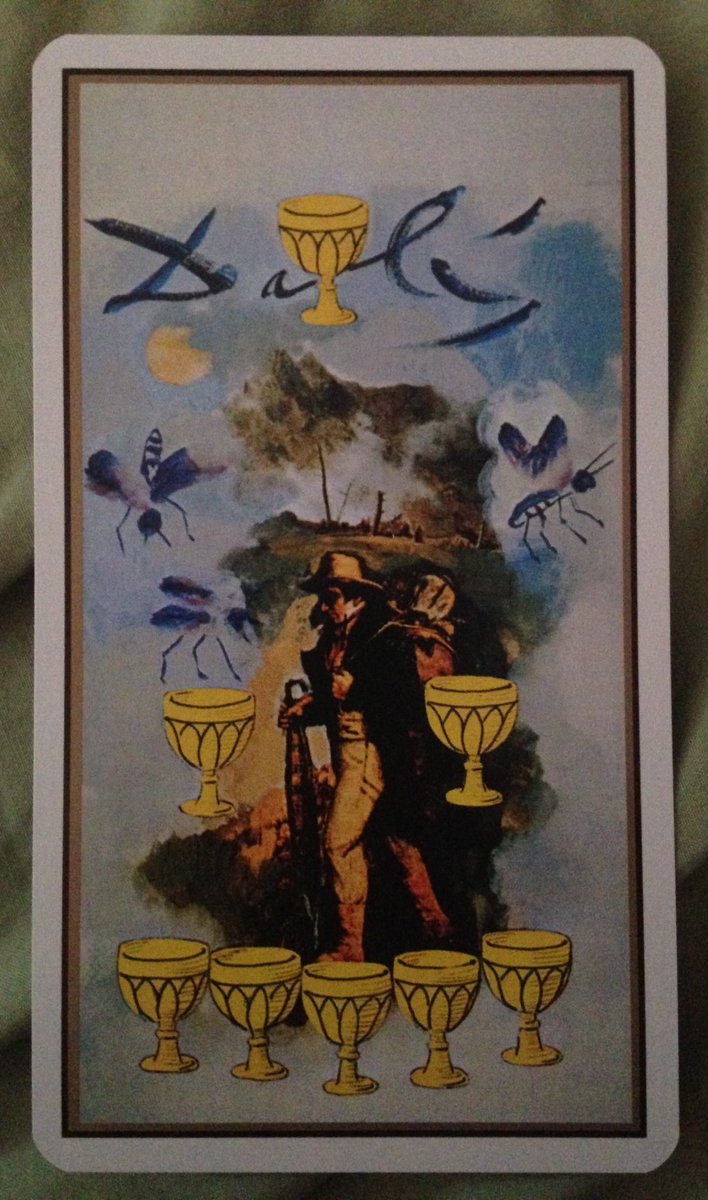 VioletHarlow's tweet photo. #tarot #Dali 8Cups- Go w/the Flow, the path of least resistance is the best route. Stop fighting. BE the Journeyman! https://t.co/J0zjm4tqCr