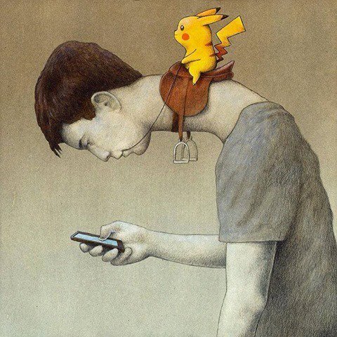 piweeFR's tweet photo. Pokemon GO résumé en une illustration pleine de vérité baptisée "contrôle" !
(© Pawel Kuczynski) https://t.co/To4AzNieDn