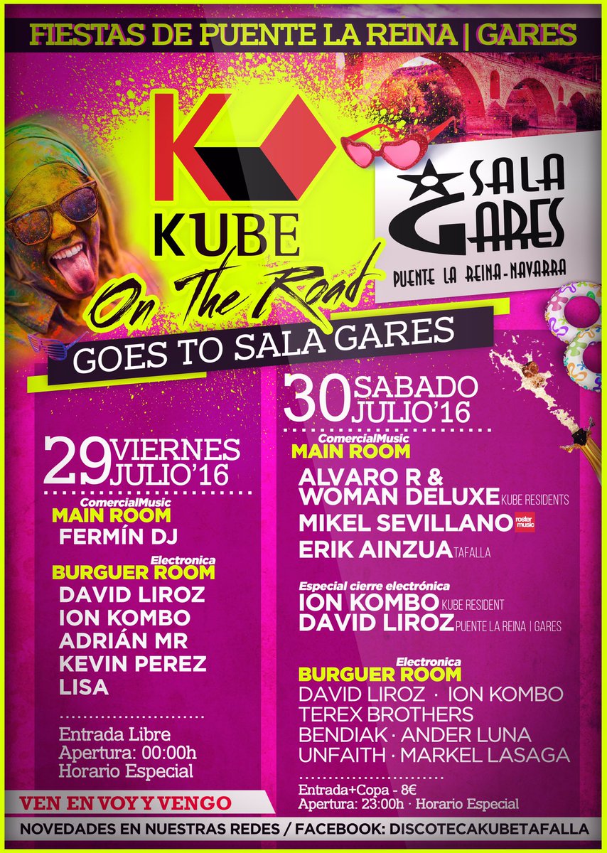 KubeTafallaoff's tweet photo. SORTEO 5 pases/ KUBE ON THE ROAD GOES TO SALA GARES/Sab.30Julio/ Fiestas de Puente/ Haz RT&amp;Menciona a tu acompañante https://t.co/hAXFIl8XQI