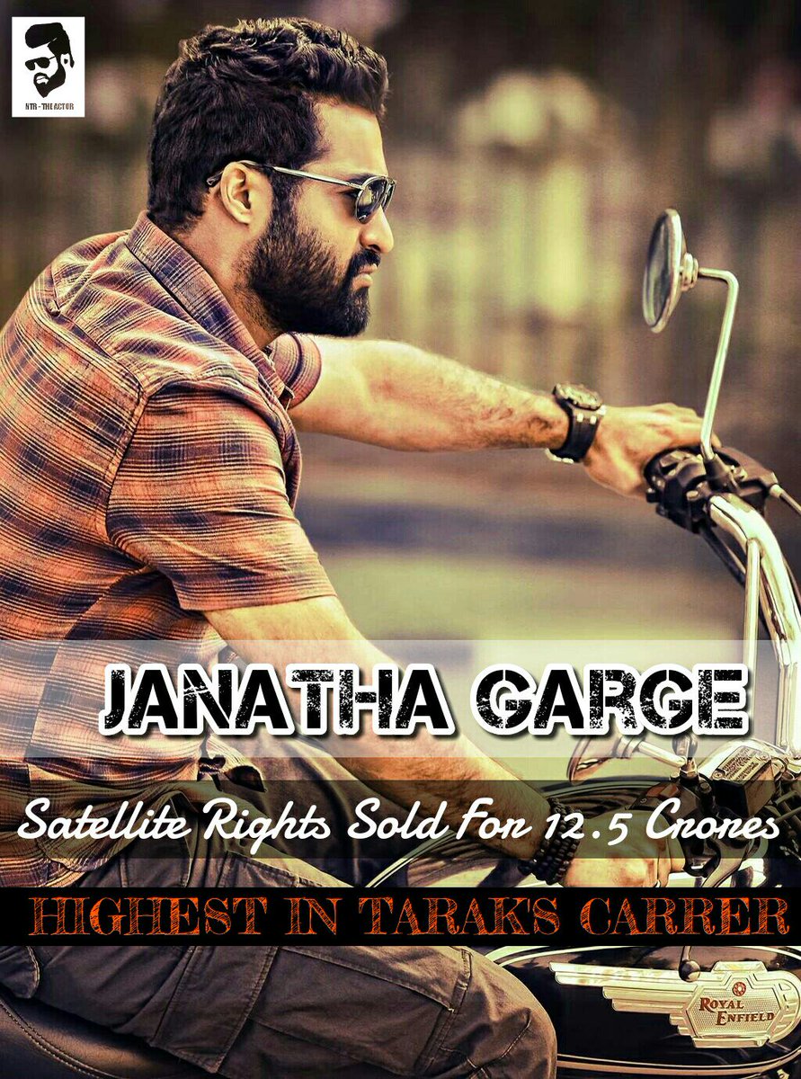 StarNtr's tweet photo. #JanathaGarage Satellite Rights Sold For #12_5Crs 
Highest In @tarak9999 Career 👌
@smkoneru @pushpakchowdary https://t.co/x9ms1cB3mZ
